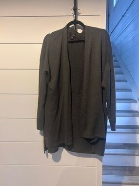 Worthington Charcoal Open-Front Knit Cardigan